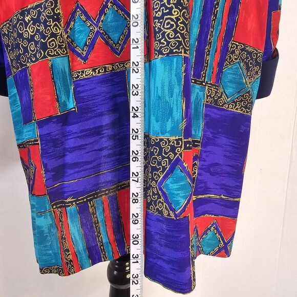 Meryl Fashion Vintage Rare Women 80s Blazer Multicolored Shoulder Pad Sz 16 S363 - Picture 5 of 9